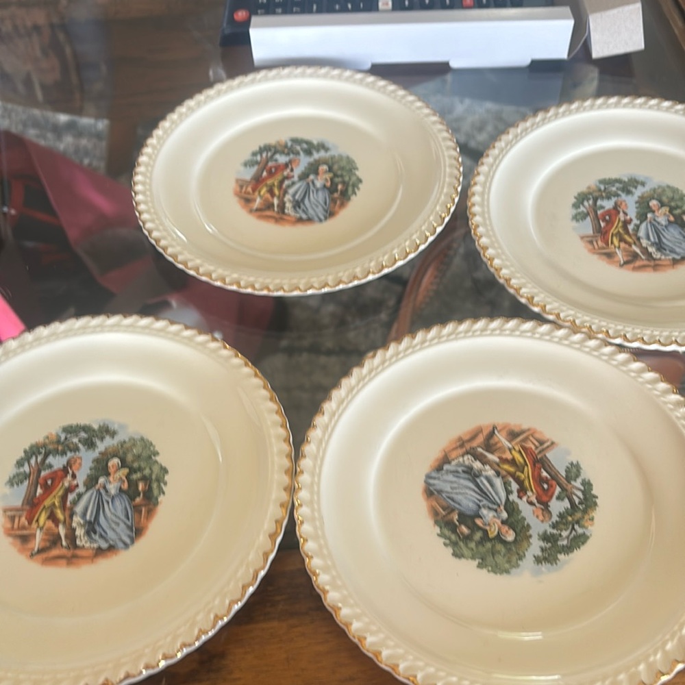 vintage Harker Pottery Co. plate from America beautiful  "The Courting Couple"